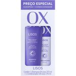 kit shampoo 375ml e condicionador 170ml ox lisos