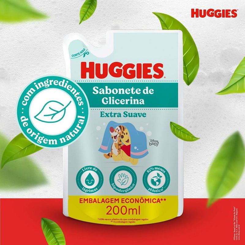 sabonete líquido huggies extra suave refil 200ml