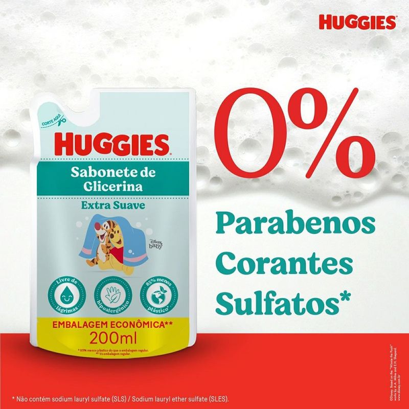 sabonete líquido huggies extra suave refil 200ml