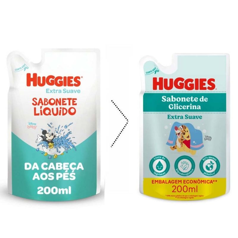 sabonete líquido huggies extra suave refil 200ml