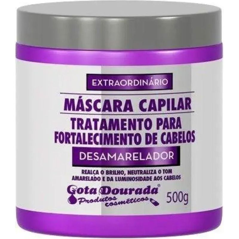 máscara capilar gota dourada desamareladora 500g