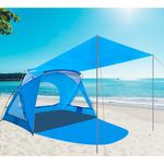 tenda de praia portátil uv fps+50 para 3 pessoas etto azul a-mbi