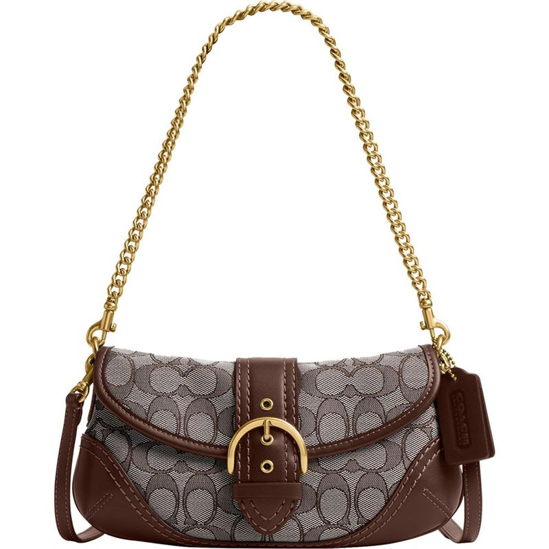 bolsa ombro jacquard b4 oak coach maple a-mbi