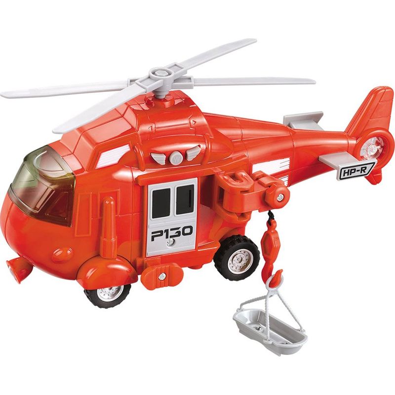 helicóptero resgate com fricção luz e som zippy toys 9270