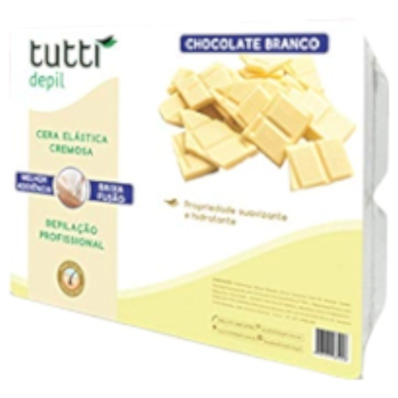 cera depilatória elástica tutti depil chocolate branco 250g (mp)