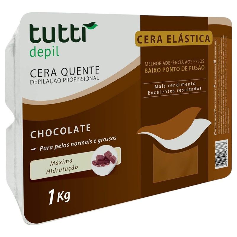 cera depilatória elástica tutti depil chocolate 1kg (mp)