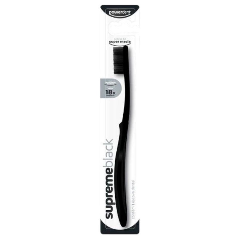 escova dental powerdent supreme black super macia (mp)