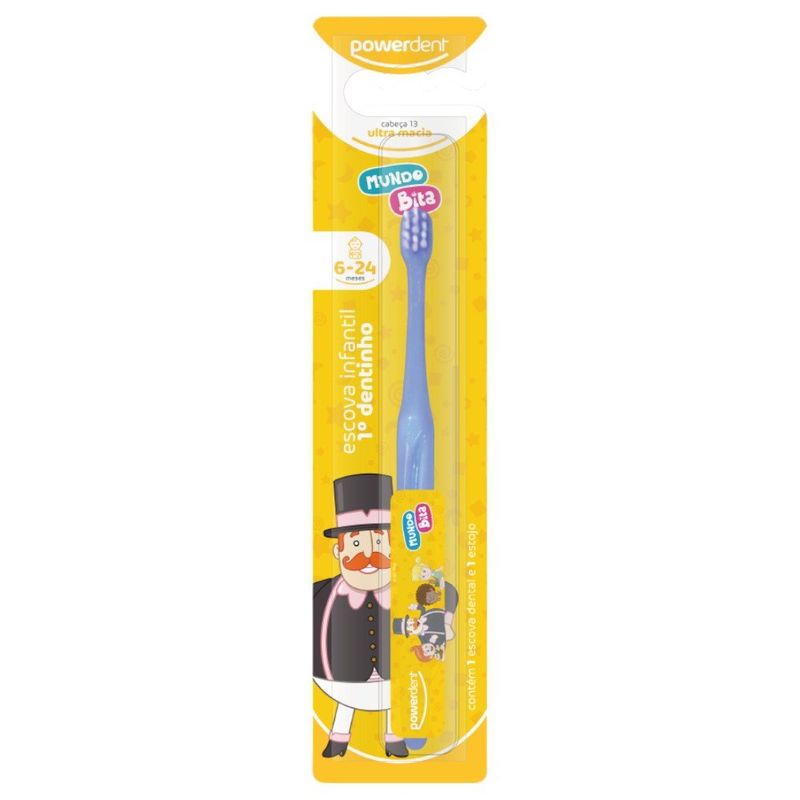 escova dental powerdent kids 1 dentinho mundo bita sortido (mp)