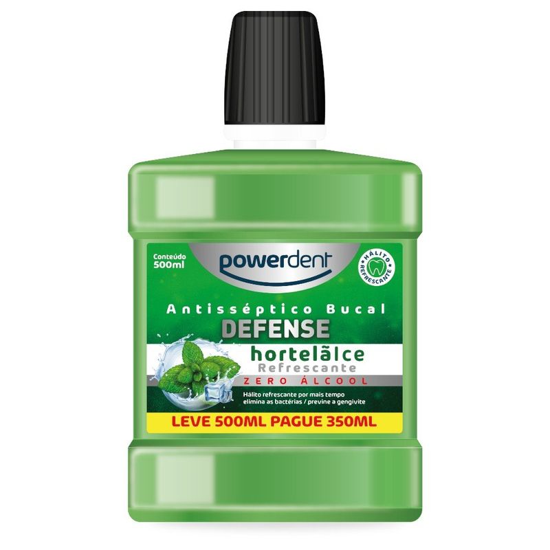 enxaguante bucal powerdent hortelã 500ml (mp)