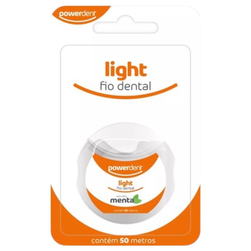 fio dental powerdent light menta 50m (mp)