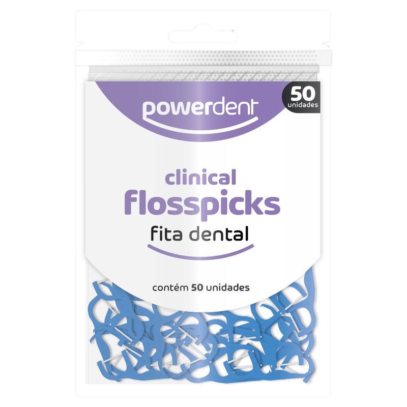 fita dental powerdent flosspicks 50 unidades (mp)