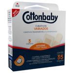 curativo cottonbaby transparente 3 formatos com 35 unidades (mp)