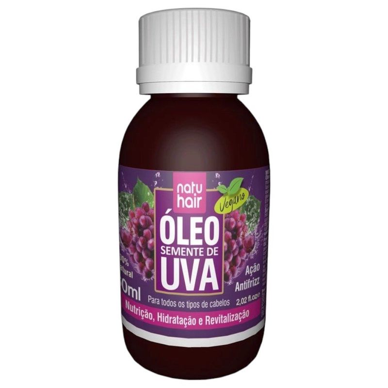 óleo capilar natuhair sementes de uva 60ml (mp)