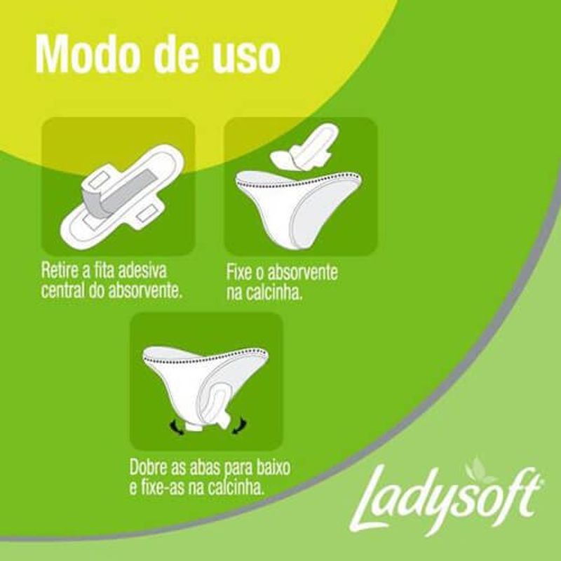 absorvente ladysoft diário suave com abas - 08 unidades