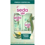kit shampoo 300ml e condicionador 190ml seda babosa + óleos