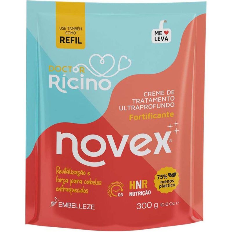 creme de tratamento novex doctor rícino 300g refil
