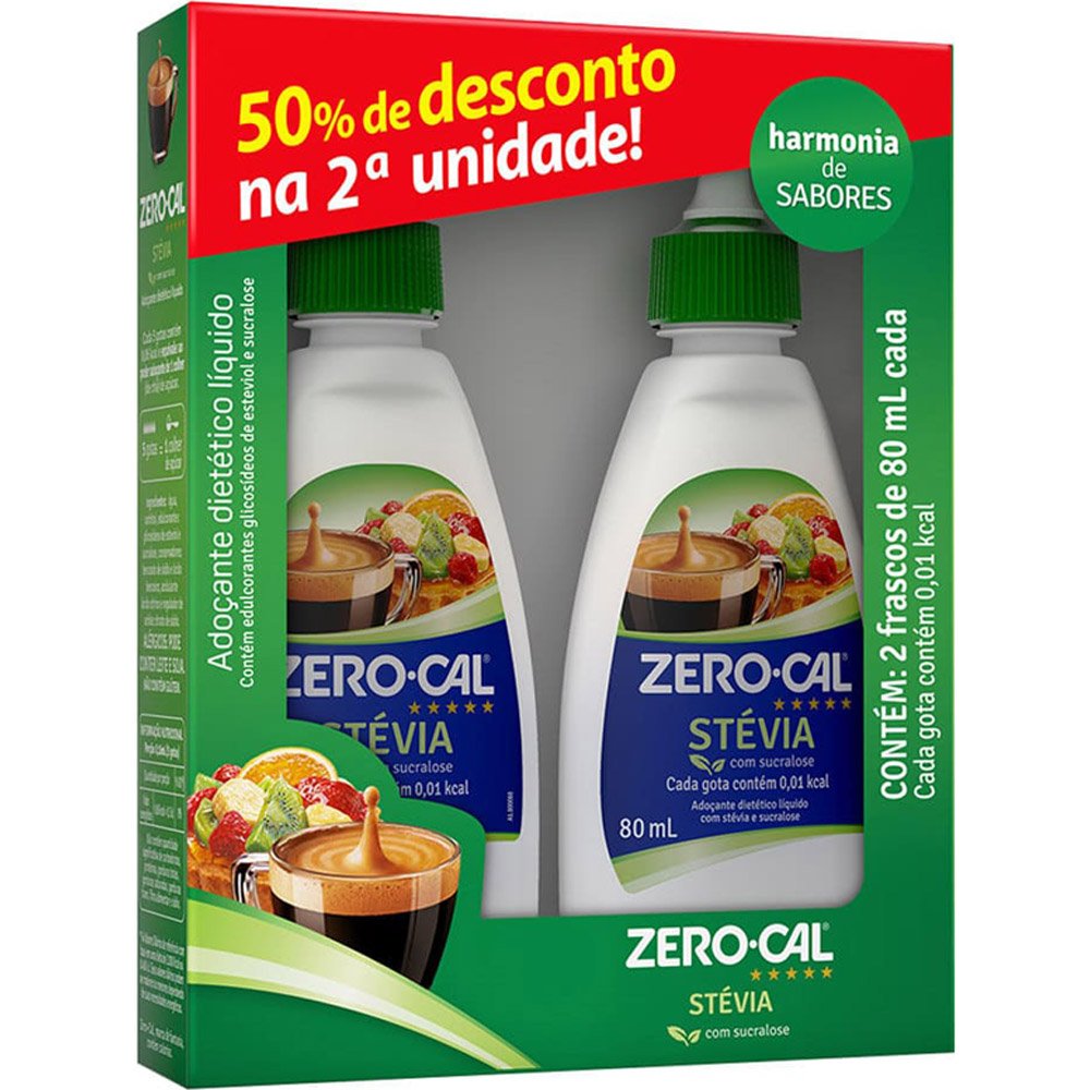 Adoçante Zero Cal Stevia 2x80ml