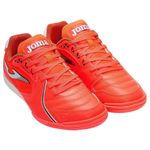 chuteira futsal n° 39 joma dribling branco e vermelho (mp)