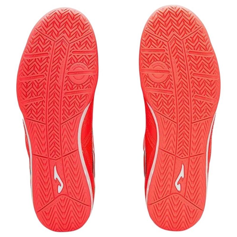 chuteira futsal n° 39 joma dribling branco e vermelho (mp)