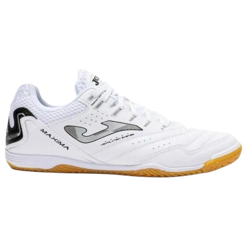 Chuteira Futsal n°43 Joma Maxima Branco e Amarelo