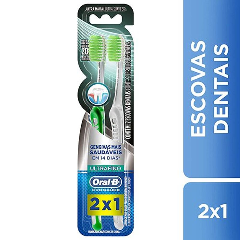 escova dental oral b escova ultra fino leve 2 pague 1