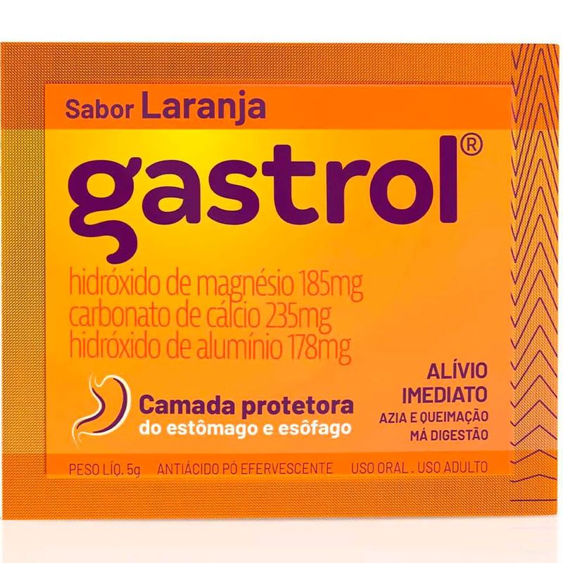 gastrol envelope efervescente 5g sabor laranja
