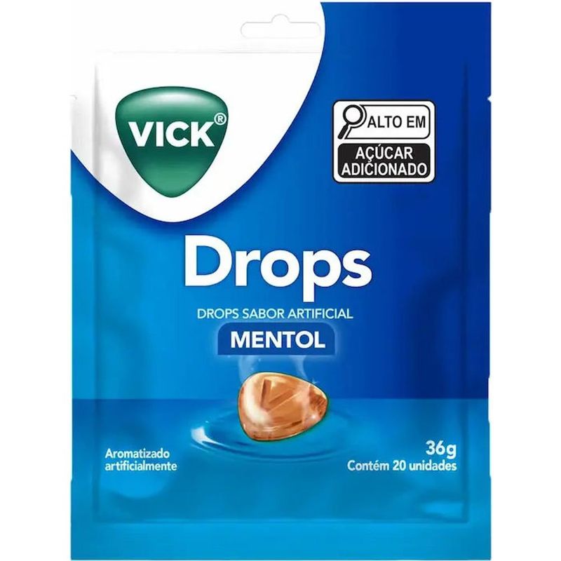 pastilha vick drops 20 unidades mentol procter & gamble