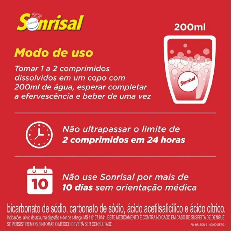 sonrisal laranja 10 comprimidos efervescentes haleon