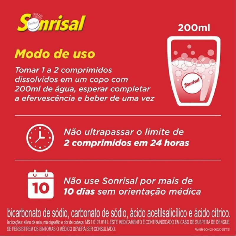 sonrisal laranja 2 comprimidos efervescentes haleon