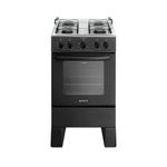 fogão 4 bocas atlas milão plus com mesa de inox bivolt preto 300001771