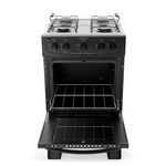 fogão 4 bocas atlas milão plus com mesa de inox bivolt preto 300001771