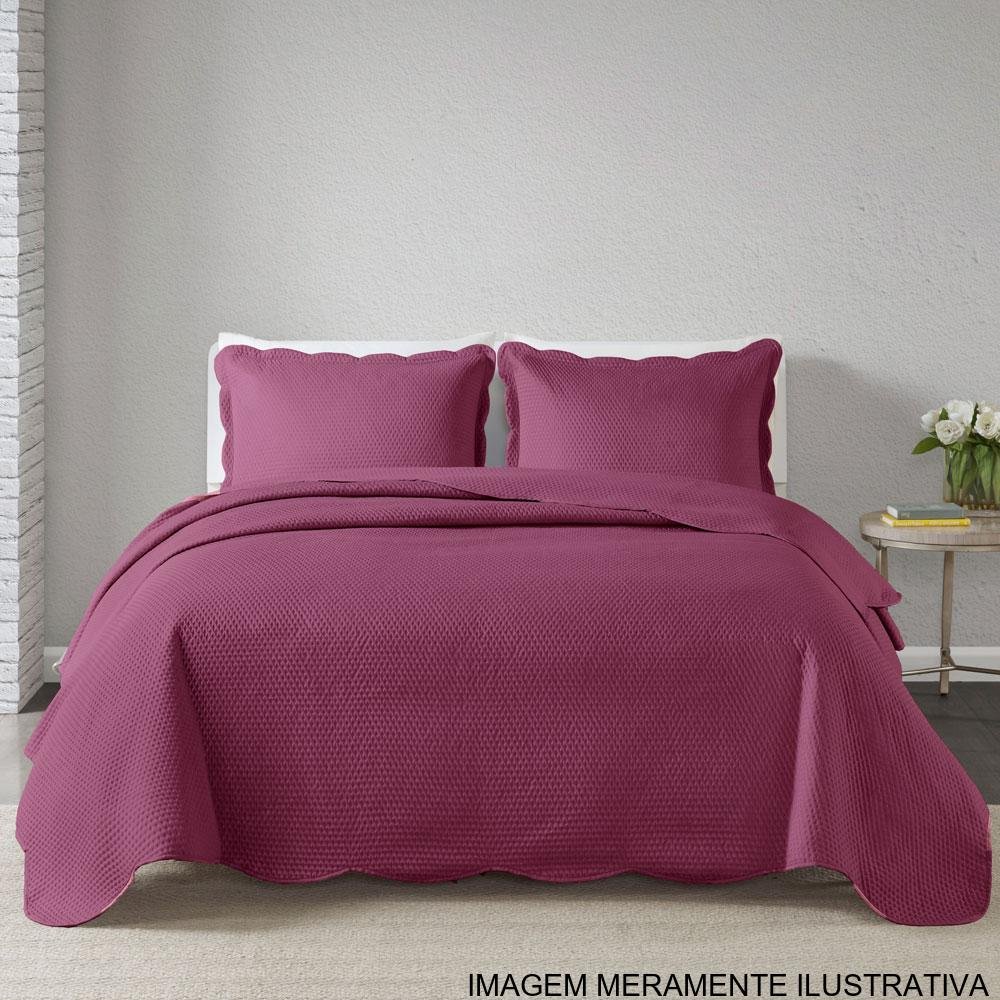 Kit Colcha Queen 3 Peças Corttex Milão Rosa Intenso | Bemol