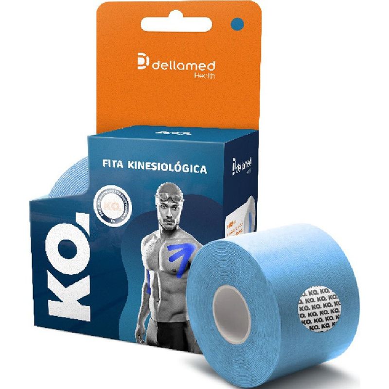 fita adesiva kinesiológica dellamed azul