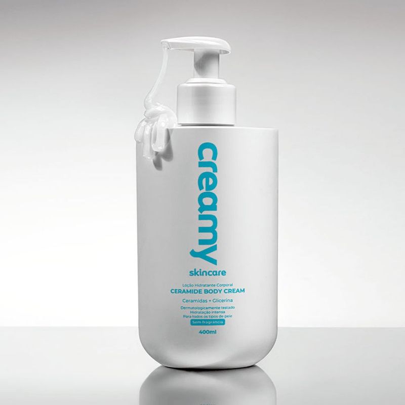 loção hidratante corporal creamy skincare ceramide body cream 400ml