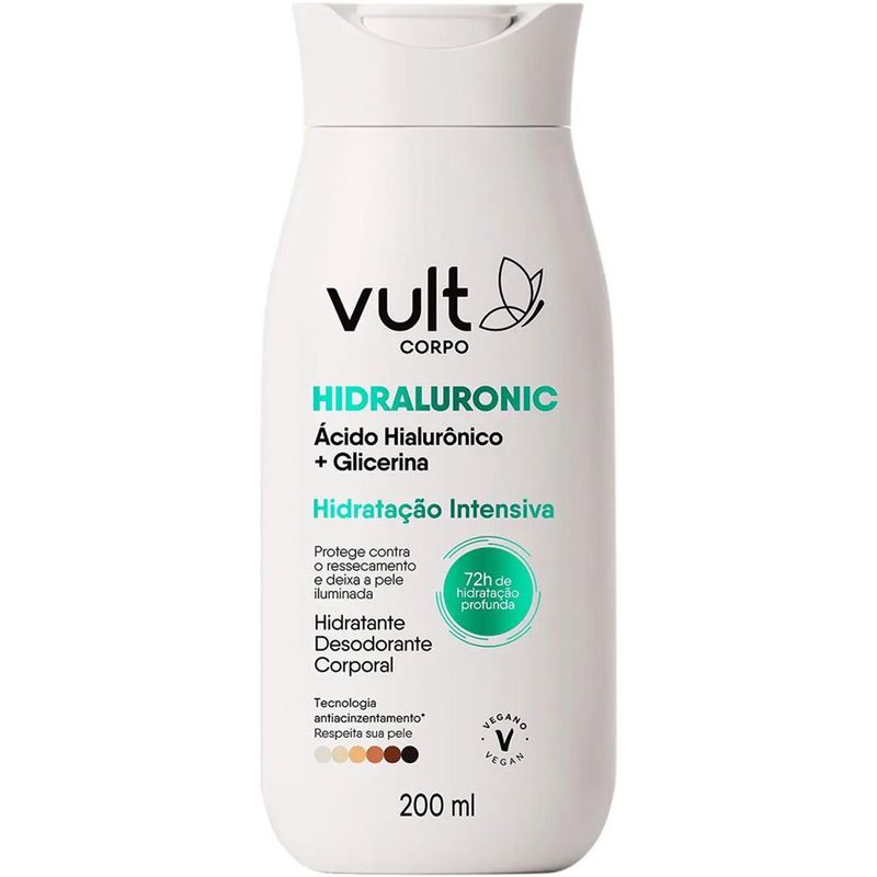 hidratante desodorante corporal vult hidrualuronichidratação intensiva 200ml