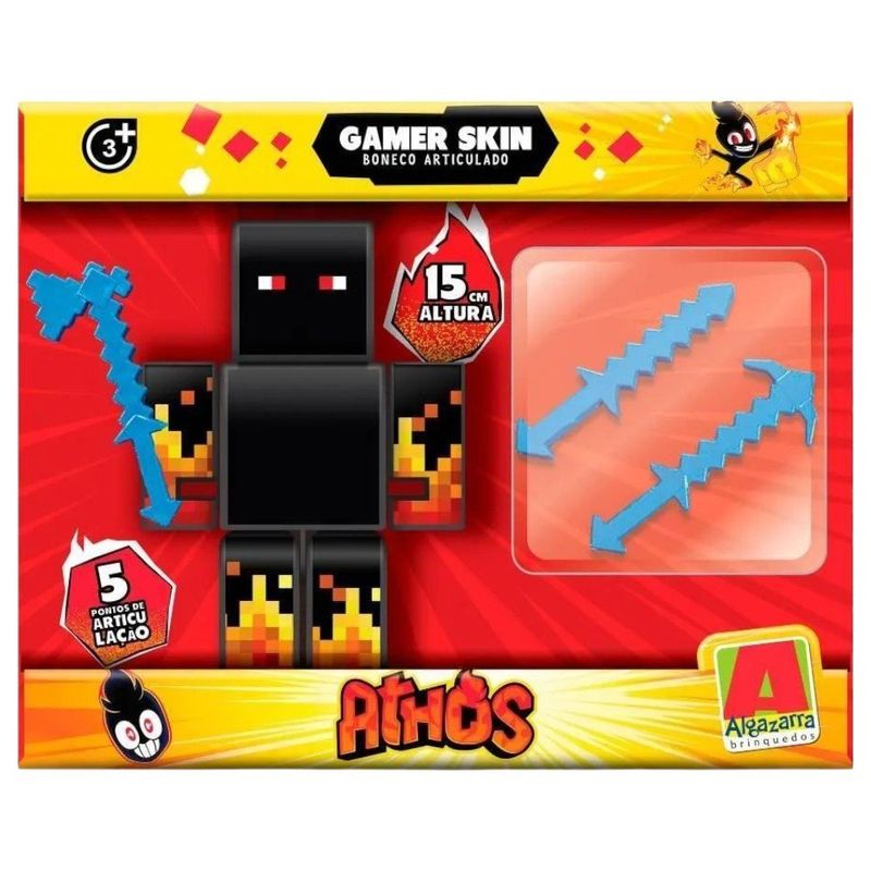 boneco youtube athos minecraft algazarra 15cm 1378 (mp)