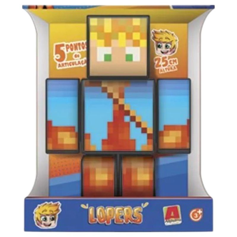 boneco youtube lopers minecraft algazarra 25cm 1221 (mp)
