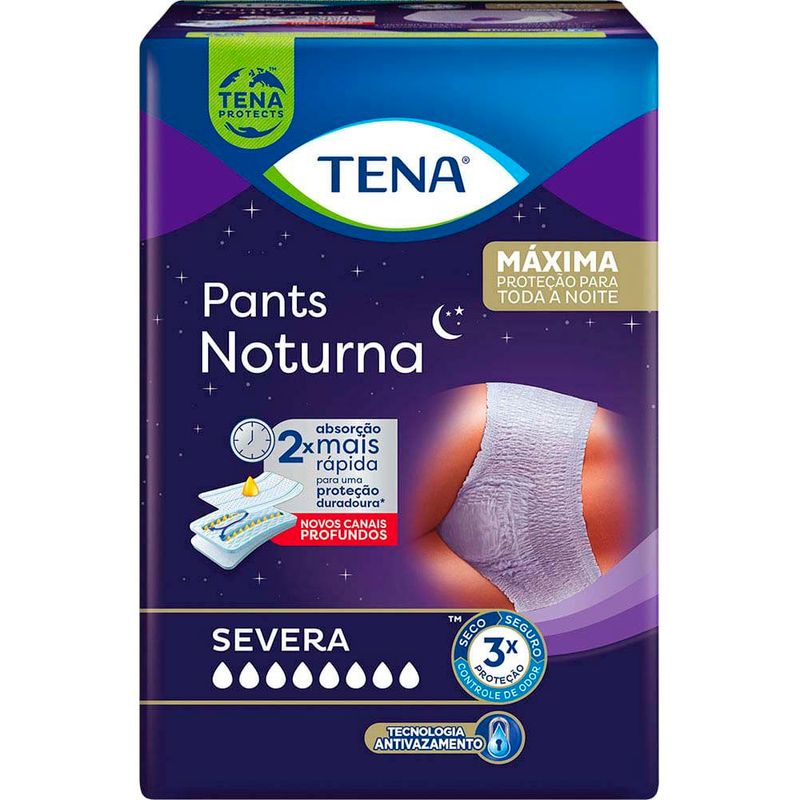 roupa íntima noturna tena tamanho p/m 16 unidades