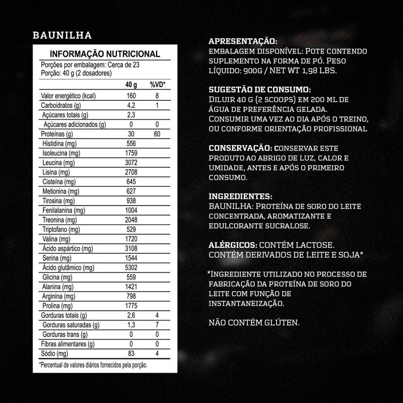 whey darkness protein concentrado dark whey 100% baunilha 900g