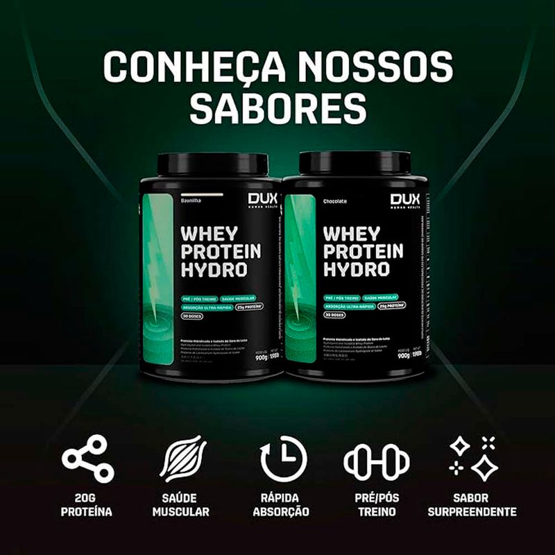 whey protein hydro dux nutrition baunilha 900g