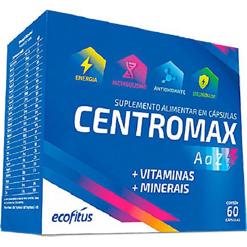 centromax a-z 60 cápsulas suplemento alimentar vitaminas minerais ecofitus