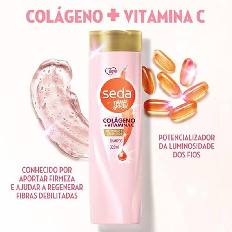 shampoo seda by niina secrets colágeno e vitamina c 325ml