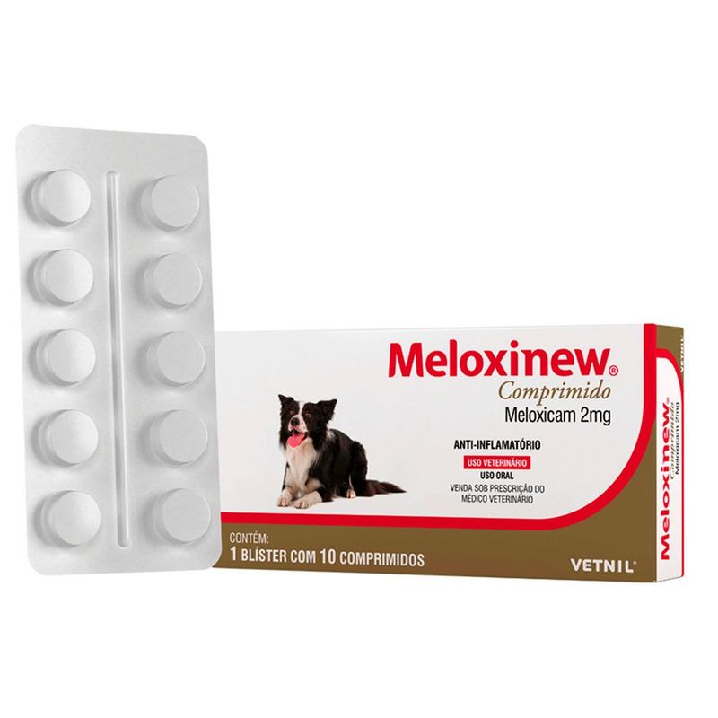 anti-inflamatório meloxinew vetnil uso veterinário 2mg 10 comprimidos (mp)