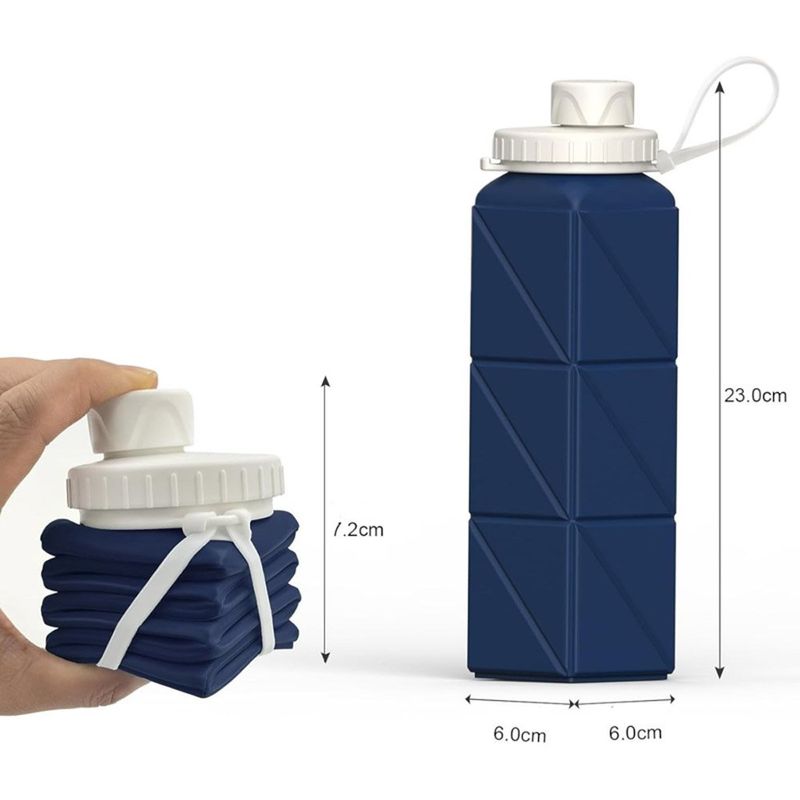 garrafa dobrável beautail 600ml azul a-mbi