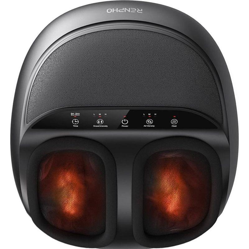 massageador de pés com aquecimento renpho preto a-mbi