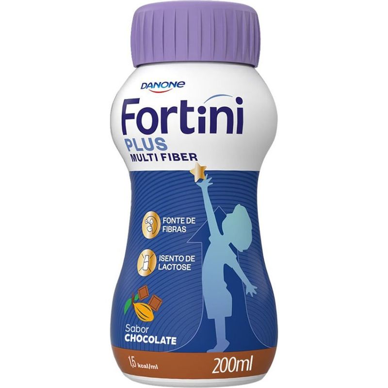 suplemento infantil fortini plus multi fiber sabor chocolate 200ml