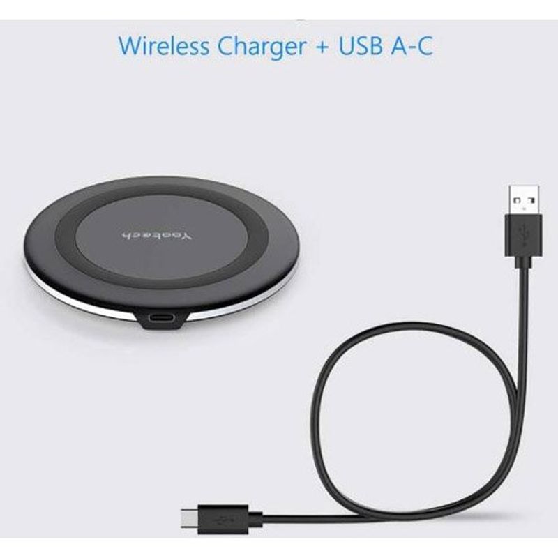 carregador sem fio yootech sem adaptador ca 10w preto a-mbi