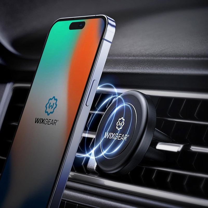 suporte magnético para celular de carro wixgear 2 peças preto a-mbi
