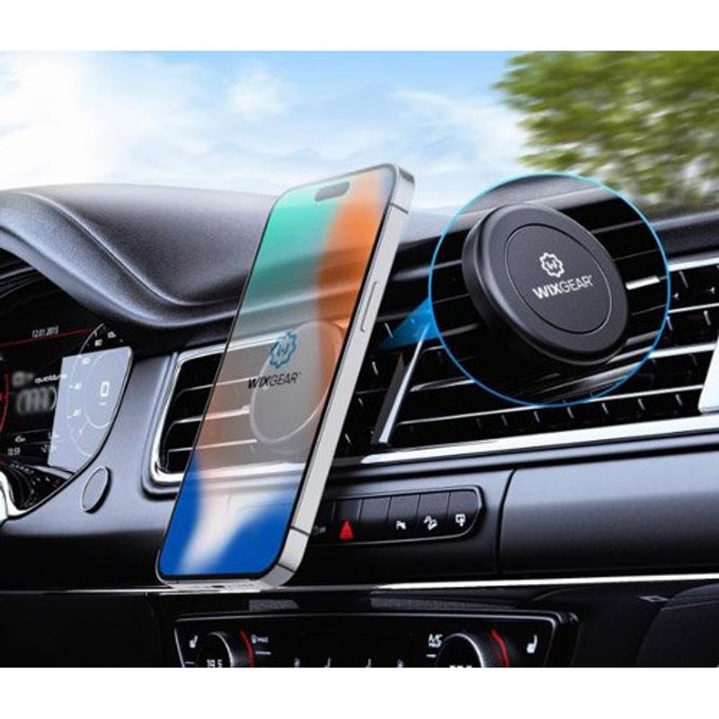 suporte magnético para celular de carro wixgear 2 peças preto a-mbi