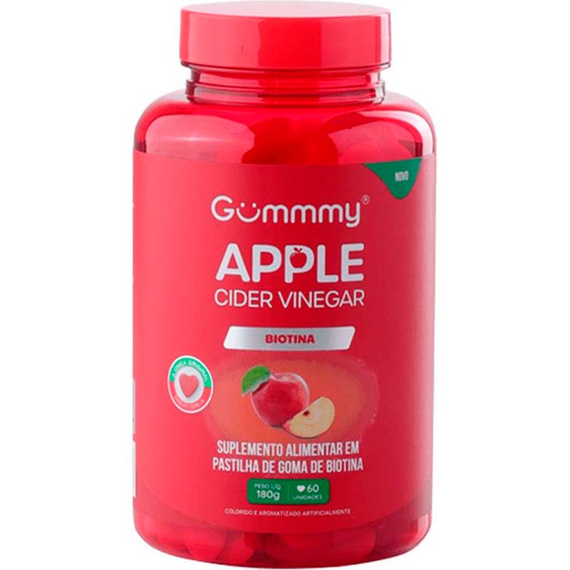 suplemento alimentar gummy hair cider vinegar biotina 60 gomas 180g